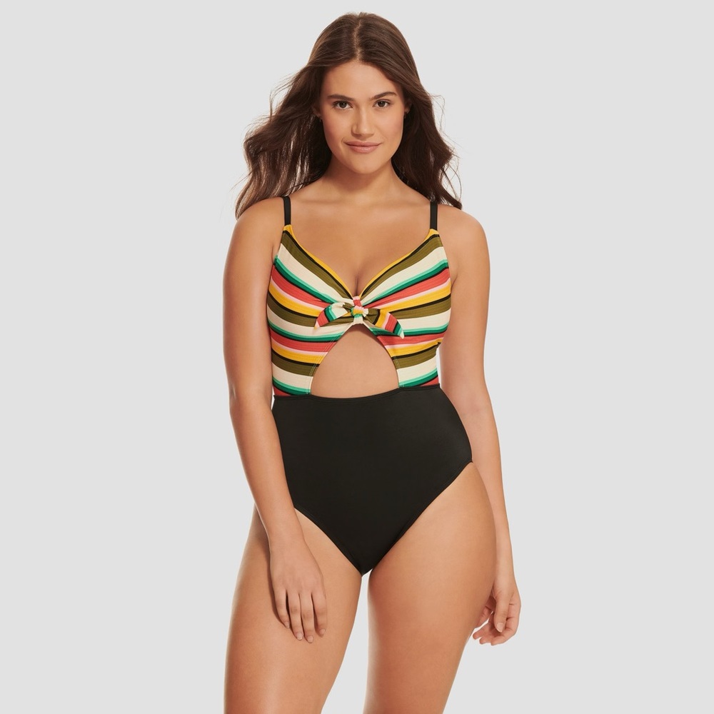 BNWT Colorful Striped One-Piece Swimsuit